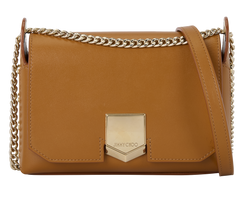 Chain Shoulder Bag, Leather, Brown, MII, DB, 2*